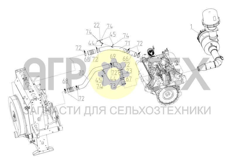 Чертеж Система питания воздухом (РСМ-120.05.02.000Ф)